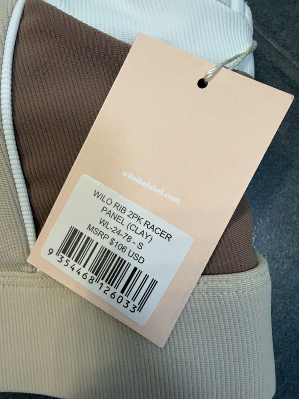 Wilo Rib Clay Racer Panel S Leggings and Sports Bra Set - Picture 2 of 12